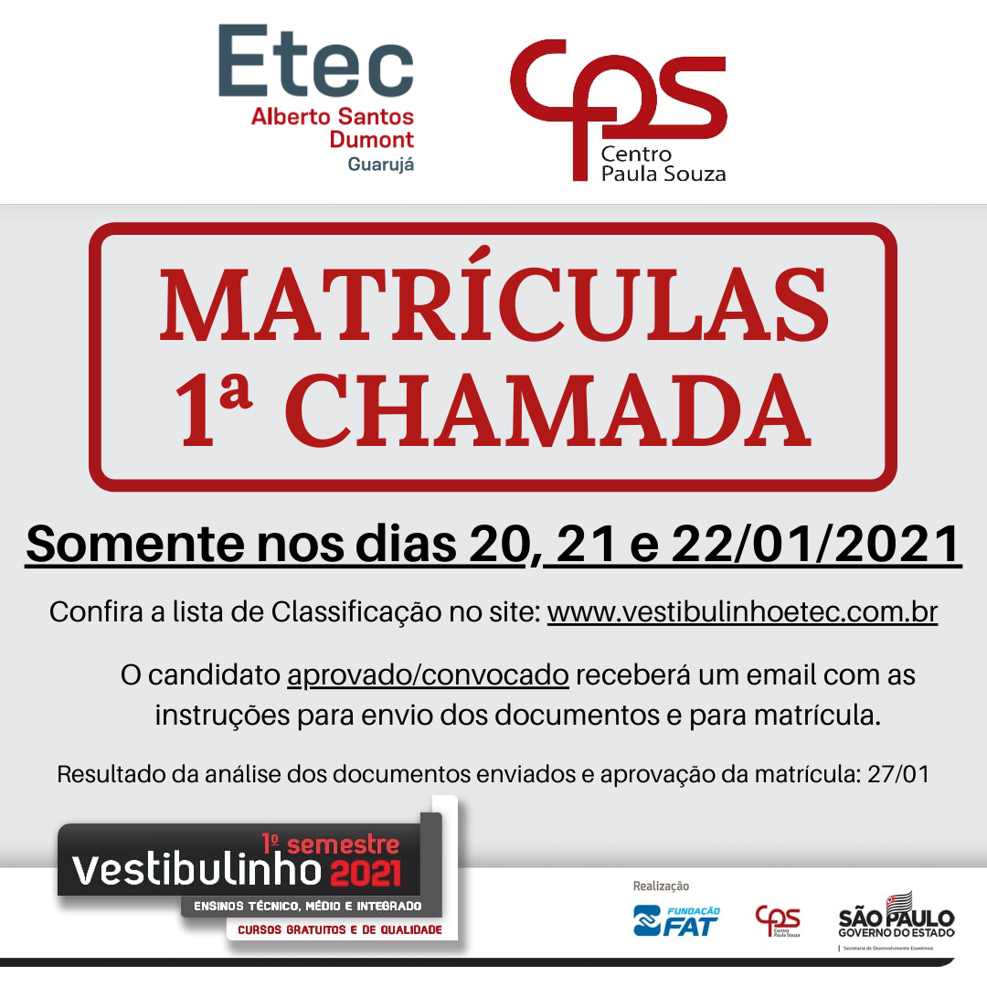 Matrículas para aprovados no Vestibulinho da ETEC começa nesta sexta-feira  ‹ O Regional